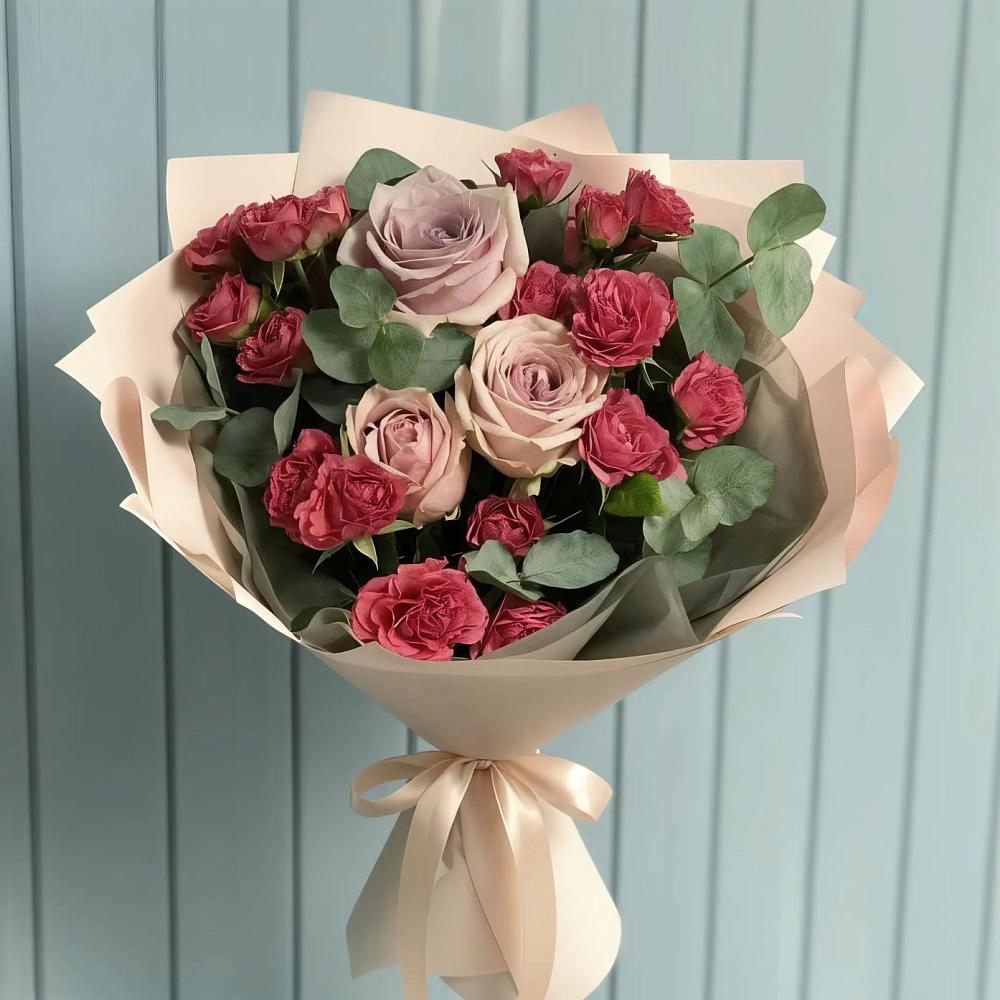 Букет цветов из: Гвоздики и Розы в город Кимры