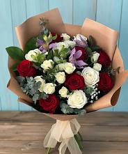 Букет цветов из:  Розы и Альстромерии в город Кимры