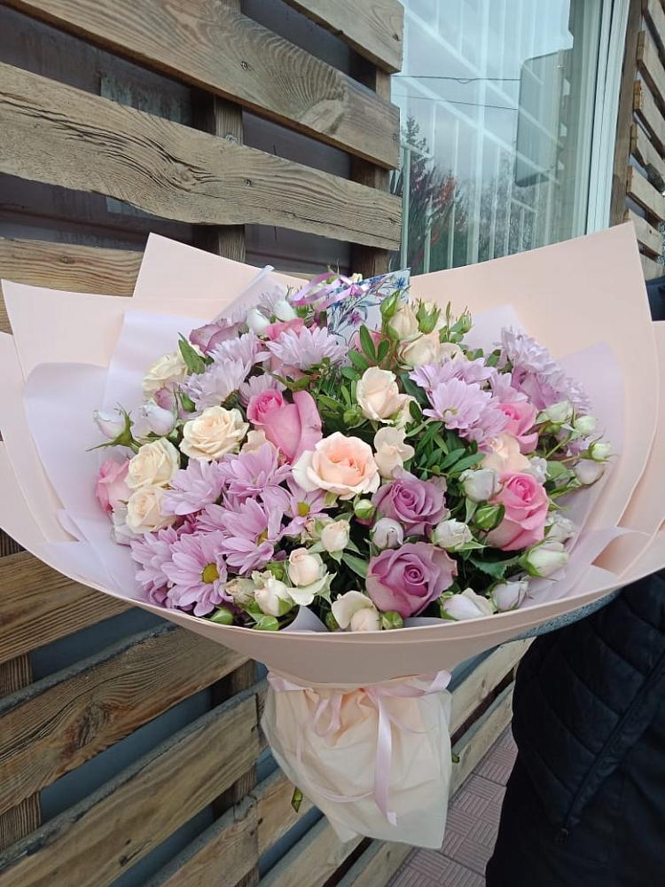 Букет цветов из: Розы и Хризантемы в город Кимры