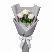 Букет 3 белые розы #REPLACE_PRED# город Кимры