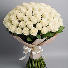 Букет 101 беля роза Белоснежка в город Кимры