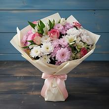 Букет цветов из:  Хризантемы, Альстромерии и Розы в город Кимры