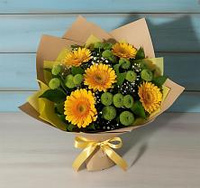 Букет цветов из:  Герберы и Хризантемы в город Кимры