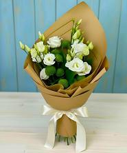 Букет цветов из:  Хризантемы и Лизиантусы в город Кимры