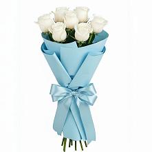 Букет 7 белых роз Проуд в город Кимры