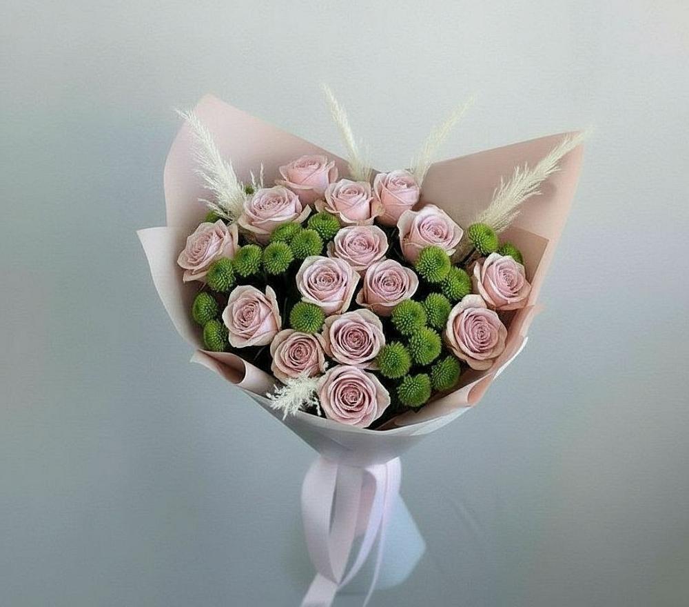 Букет цветов из: Розы и Хризантемы в город Кимры