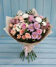 Букет цветов из:  Хризантемы, Розы и Альстромерии #REPLACE_PRED# город Кимры