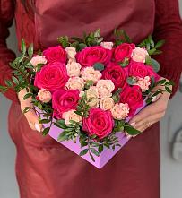 Цветочная композиция из Розы в коробке #REPLACE_PRED# город Кимры