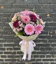 Букет цветов из:  Герберы и Хризантемы в город Кимры