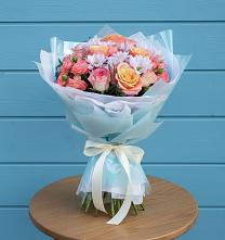 Букет цветов из:  Хризантемы и Розы в город Кимры