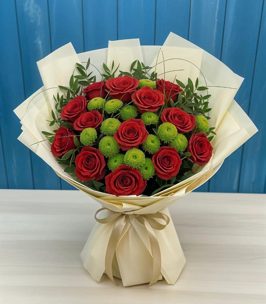 Букет цветов из: Розы и Хризантемы в город Кимры